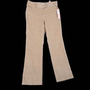 Dressbarn Womens Sz 12 Beige Corduroy Bootcut Pants Stretch NWT